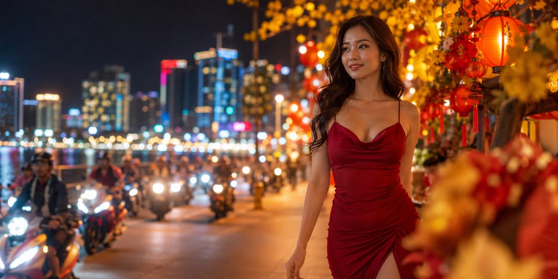 Không khí chợ đêm Nha Trang về buổi tối, nơi người dùng tranh thủ xem jackpot trên điện thoại